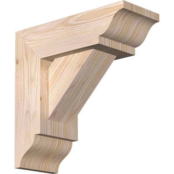 Ekena Millwork Traditional Traditional Smooth Bracket w/ Offset Brace, Douglas Fir, 5 1/2"W x 14"D x 14"H BKT0604X14X14TRA01SDF - main
